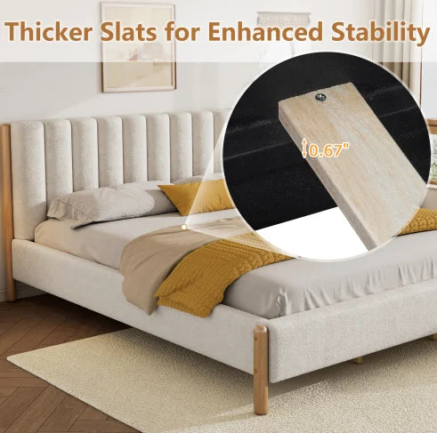 Wholesale Luxurious King Size Bed Frame Fabric Headboard Adjustable Eco-Friendly Storage Bed Modern Upholstered Wood Bed Screen