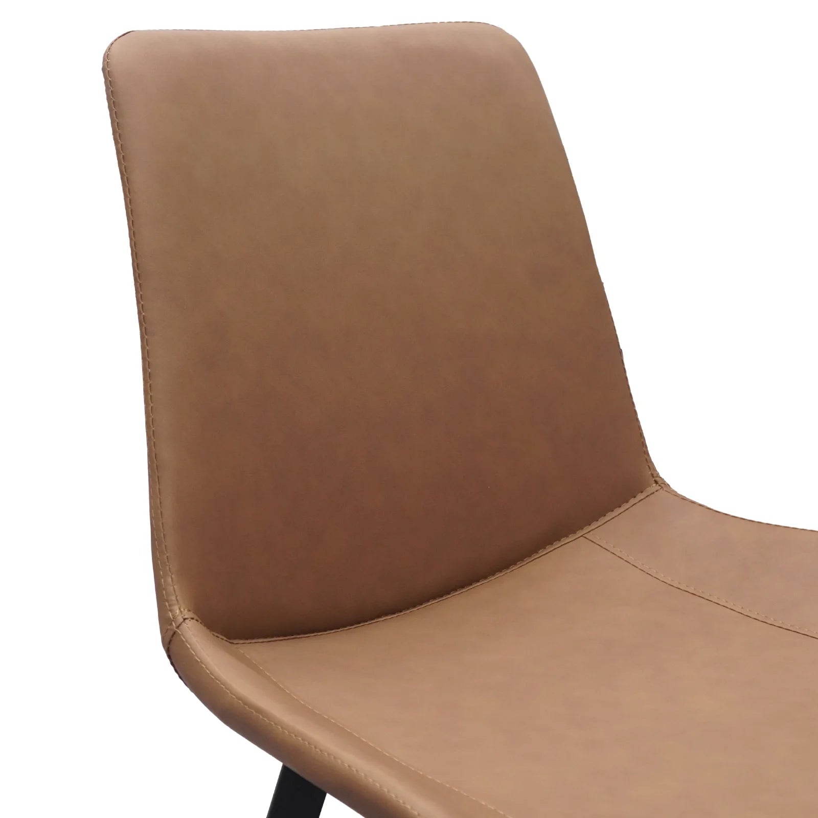 Solid Brown Carbon Steel Dining Chair with Modern Upholstery Metal Legs Set of 4 for Home Dining