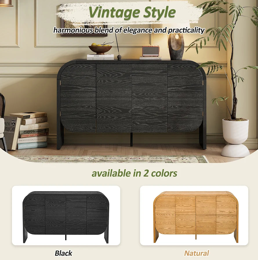 Fluted Wood Storage Cabinet