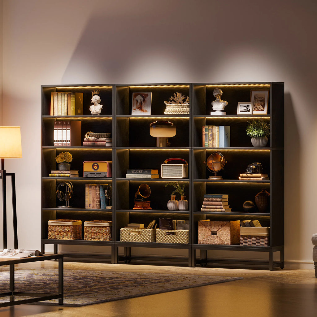 Modern Black LED Bookcase