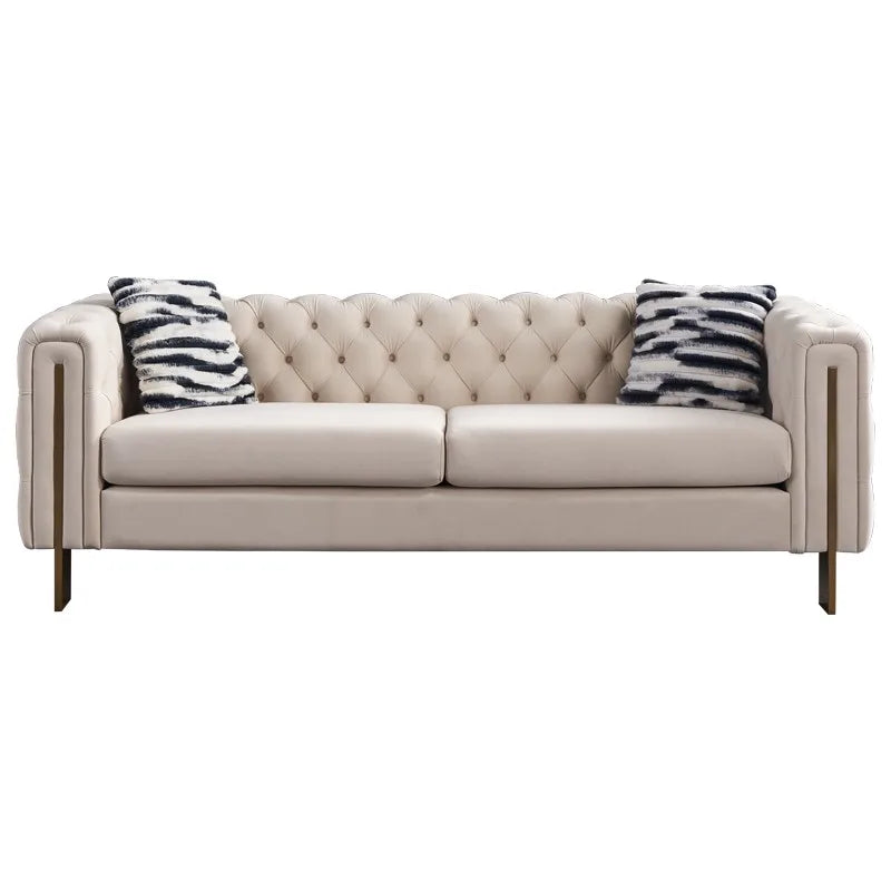 Luxury Chesterfield Modern Tufted Velvet Upholstered Sofa Set for Apartment Hotel Living Room Library Office Club Decor