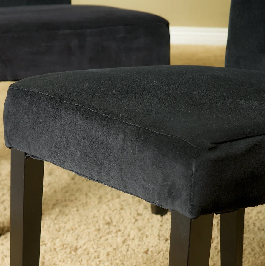 Modern Eco-Friendly Durable Fabric Dining Chair with Wood Legs for Home Bar Kitchen Living Room & Bedroom Use(Set of 2)