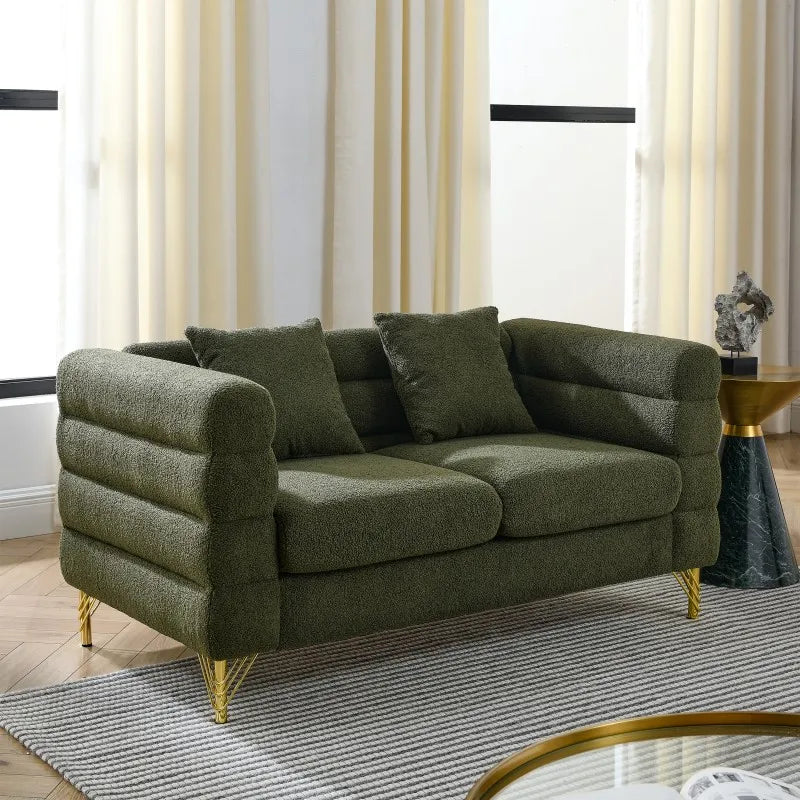 Oversized Two-Seater Chesterfield Velvet Modular Eco-Friendly Sofa Set with Deep Seating for Living Room and Bedroom