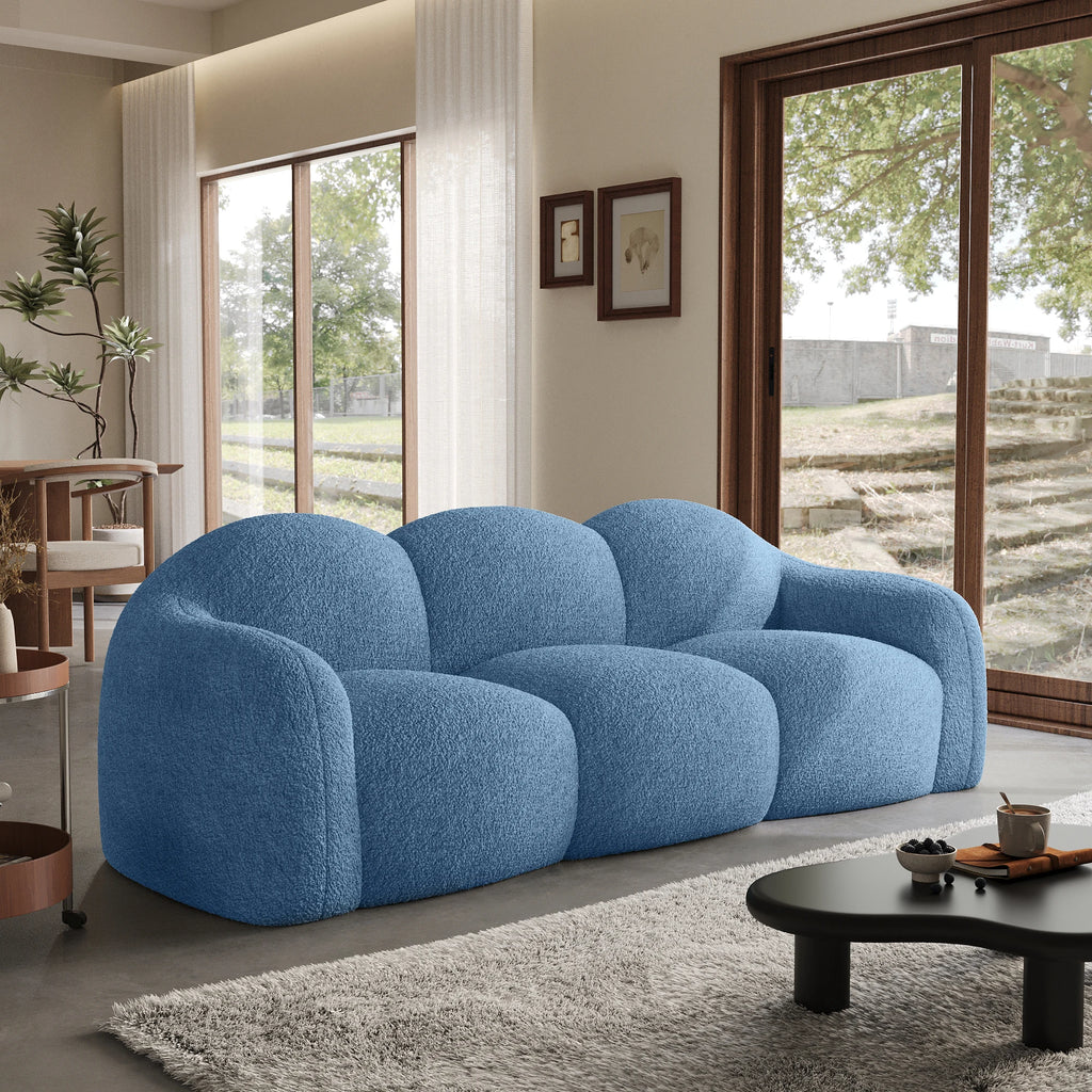 ATUNUS America Drop Shipping Modern 3 Seats Cloud Sofa for Living Room Furniture Blue Vacuum Compressed Sofa Couch Set Hot Sale