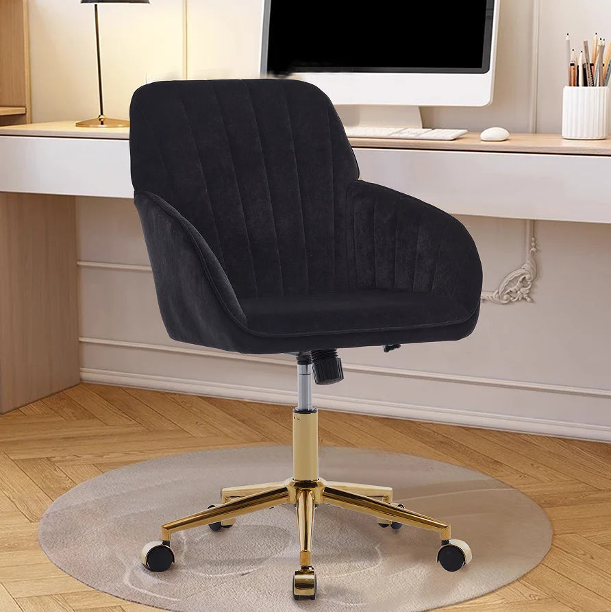 Adjustable Modern Fabric Office Chair Ergonomic Swivel Chair with Metal Base Eco-Friendly Design for Home Bedroom Use